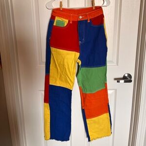 Colorful straight leg pants